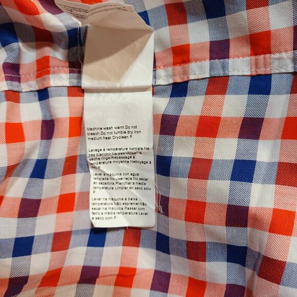 Boss Hugo Boss Men's Sharp Fit 17/L (34-35) Blue & Orange Long Sleeve Button Up - Picture 11 of 12